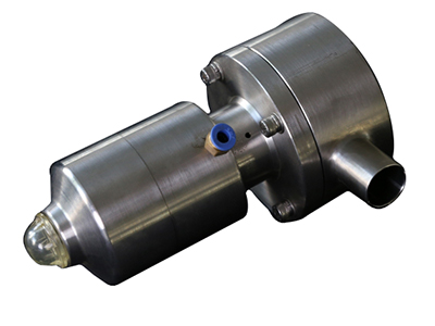 Pneumatic sterile tank bottom valve